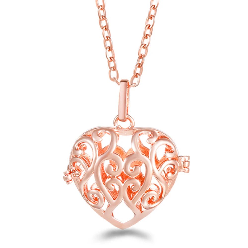 Trend Heart - Shaped Music Ball Aromatherapy Love Necklace Essential Oil Diffuser Couple Romance Chime Caller Pendant Jewelry Gift - Bela Fils BoutiqueBela Fils Boutique