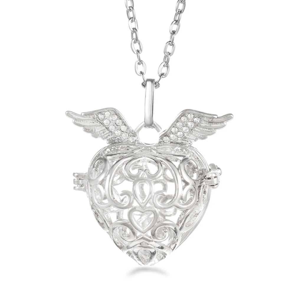 Trend Heart - Shaped Music Ball Aromatherapy Love Necklace Essential Oil Diffuser Couple Romance Chime Caller Pendant Jewelry Gift - Bela Fils BoutiqueBela Fils Boutique
