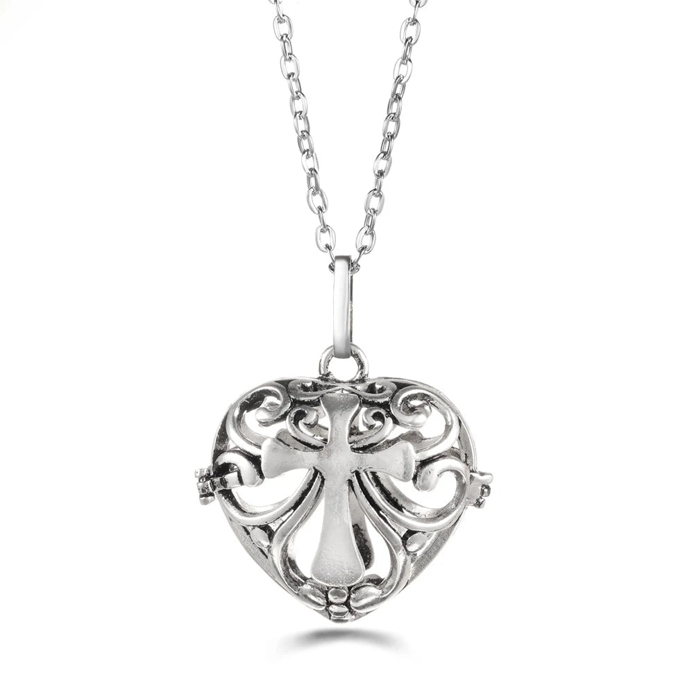 Trend Heart - Shaped Music Ball Aromatherapy Love Necklace Essential Oil Diffuser Couple Romance Chime Caller Pendant Jewelry Gift - Bela Fils BoutiqueBela Fils Boutique