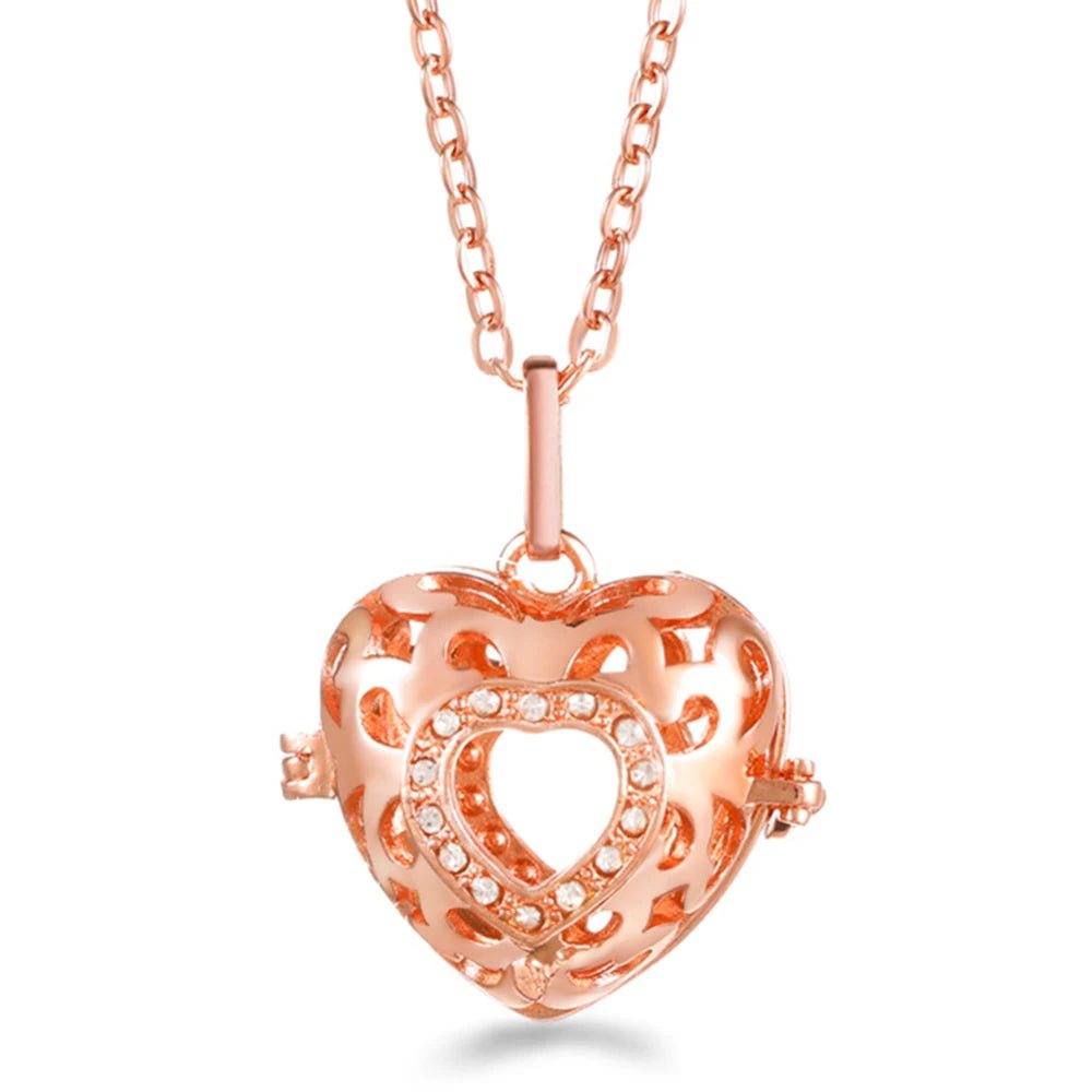 Trend Heart - Shaped Music Ball Aromatherapy Love Necklace Essential Oil Diffuser Couple Romance Chime Caller Pendant Jewelry Gift - Bela Fils BoutiqueBela Fils Boutique