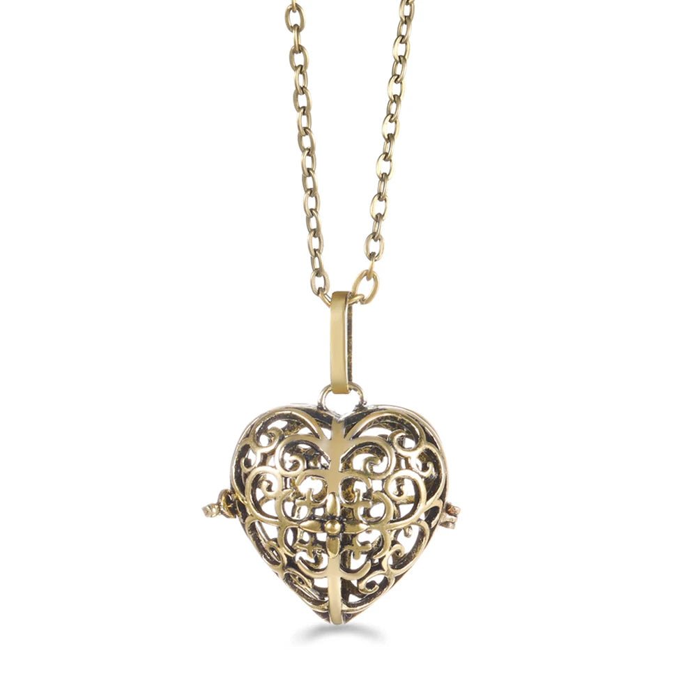 Trend Heart - Shaped Music Ball Aromatherapy Love Necklace Essential Oil Diffuser Couple Romance Chime Caller Pendant Jewelry Gift - Bela Fils BoutiqueBela Fils Boutique