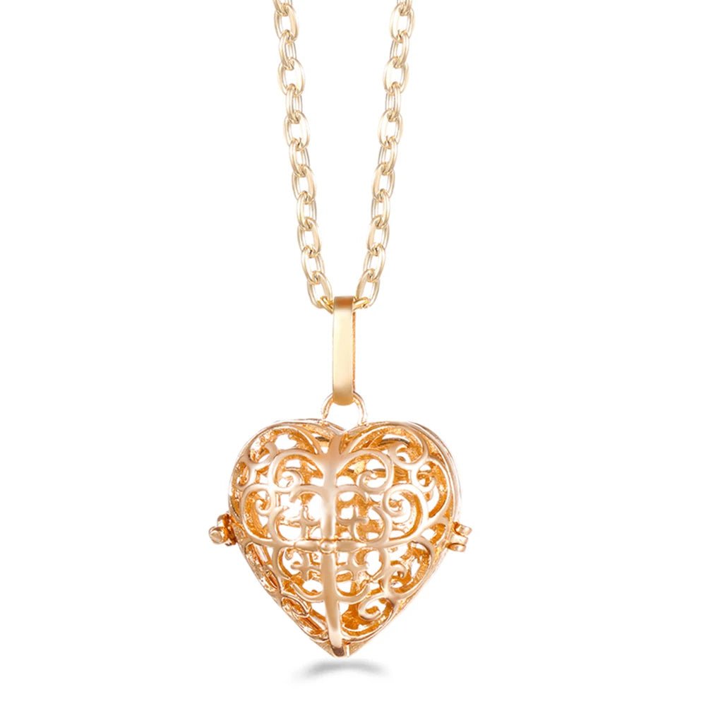 Trend Heart - Shaped Music Ball Aromatherapy Love Necklace Essential Oil Diffuser Couple Romance Chime Caller Pendant Jewelry Gift - Bela Fils BoutiqueBela Fils Boutique
