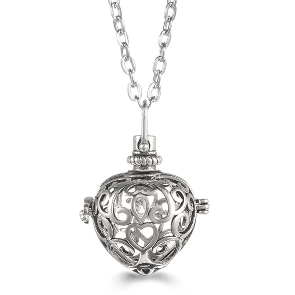 Trend Heart - Shaped Music Ball Aromatherapy Love Necklace Essential Oil Diffuser Couple Romance Chime Caller Pendant Jewelry Gift - Bela Fils BoutiqueBela Fils Boutique