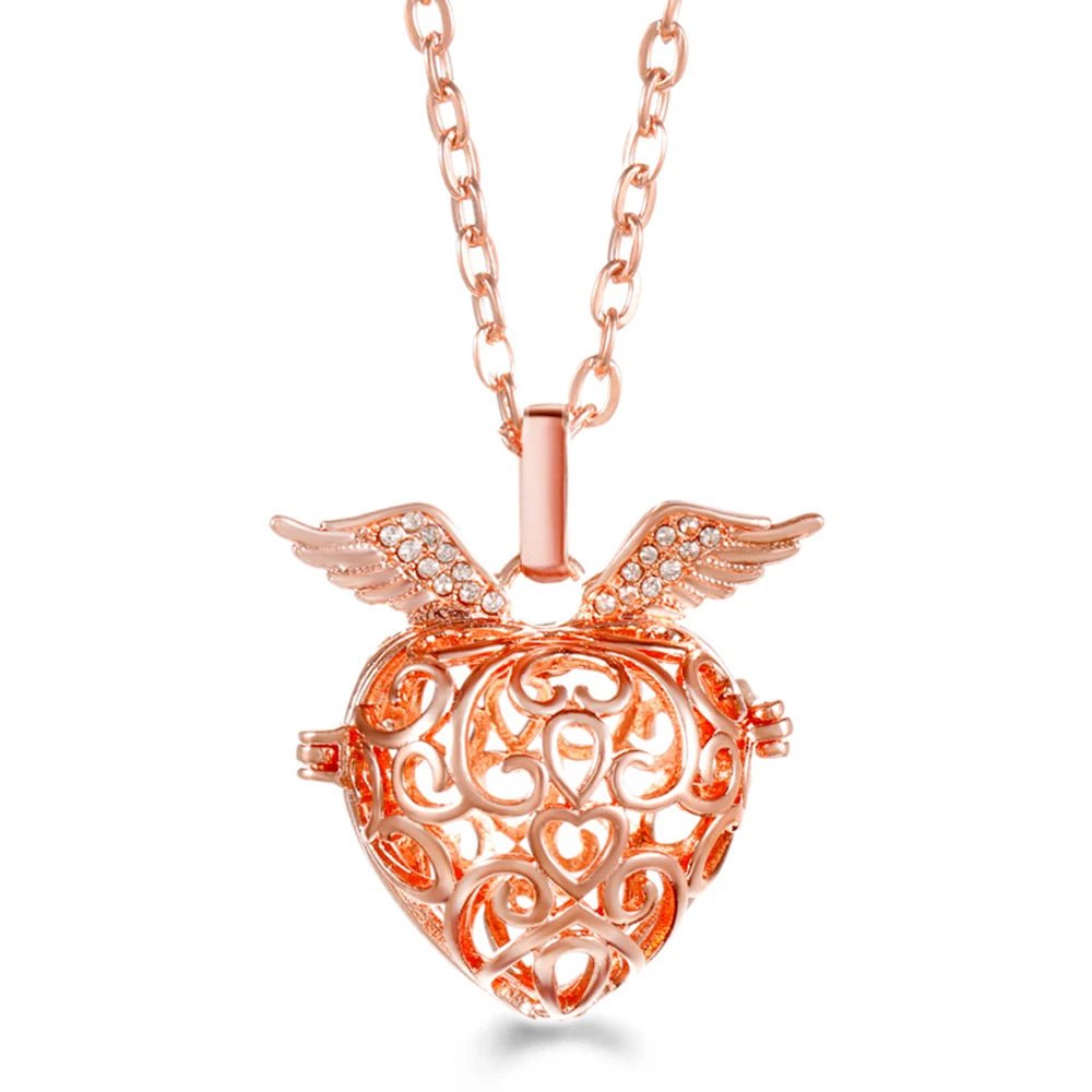 Trend Heart - Shaped Music Ball Aromatherapy Love Necklace Essential Oil Diffuser Couple Romance Chime Caller Pendant Jewelry Gift - Bela Fils BoutiqueBela Fils Boutique