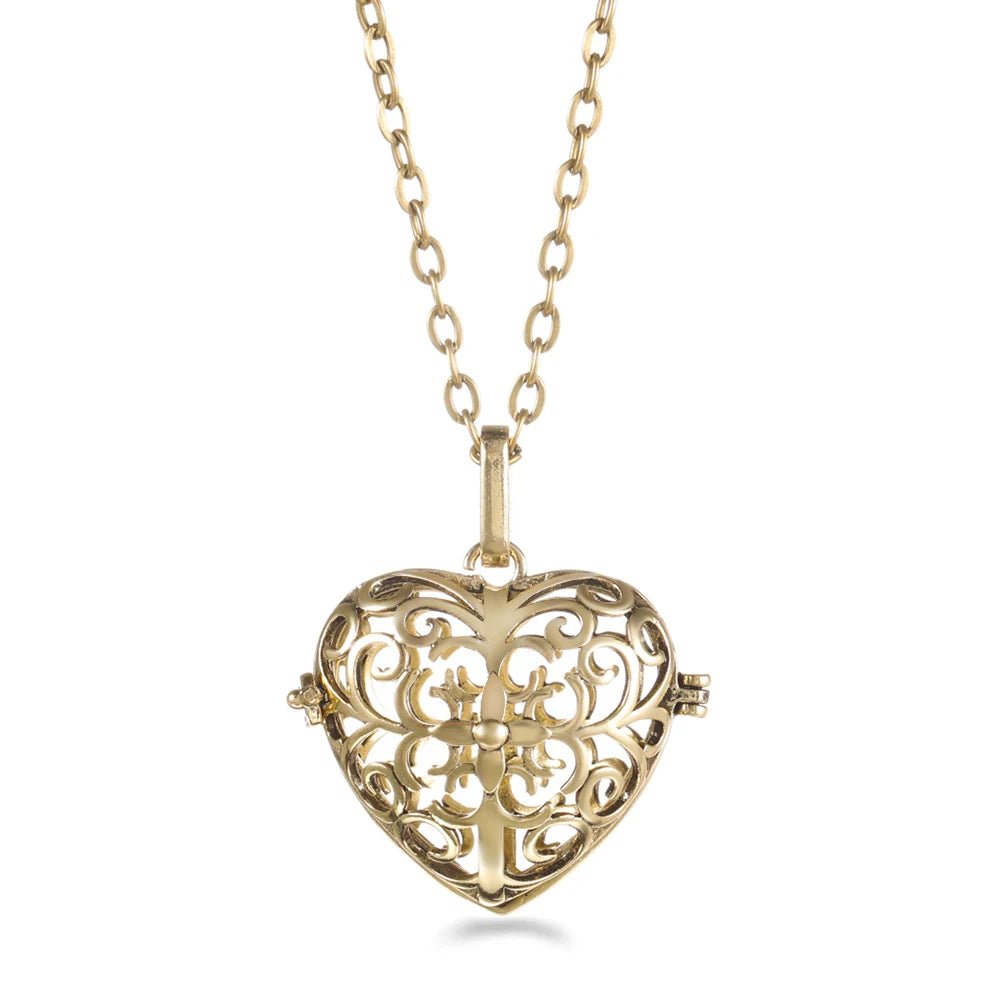 Trend Heart - Shaped Music Ball Aromatherapy Love Necklace Essential Oil Diffuser Couple Romance Chime Caller Pendant Jewelry Gift - Bela Fils BoutiqueBela Fils Boutique