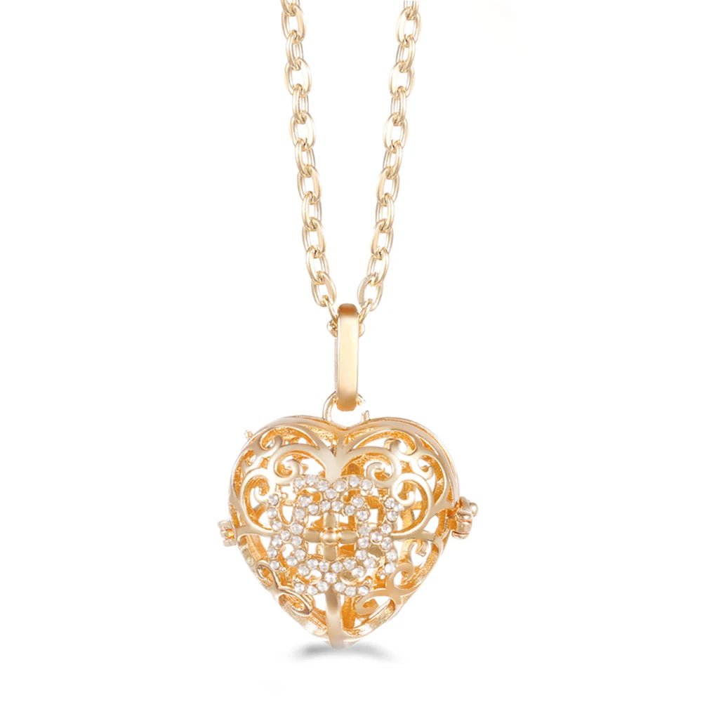 Trend Heart - Shaped Music Ball Aromatherapy Love Necklace Essential Oil Diffuser Couple Romance Chime Caller Pendant Jewelry Gift - Bela Fils BoutiqueBela Fils Boutique