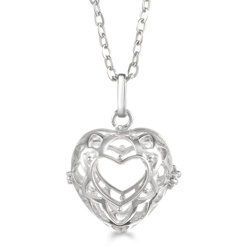 Trend Heart - Shaped Music Ball Aromatherapy Love Necklace Essential Oil Diffuser Couple Romance Chime Caller Pendant Jewelry Gift - Bela Fils BoutiqueBela Fils Boutique