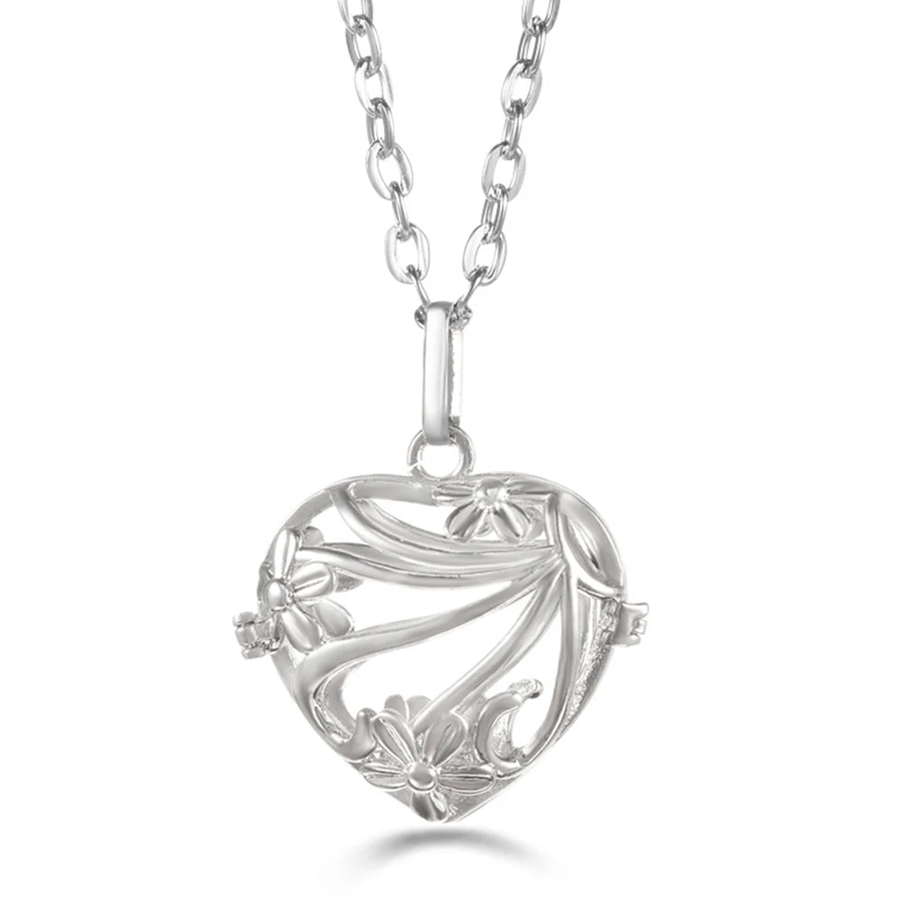 Trend Heart - Shaped Music Ball Aromatherapy Love Necklace Essential Oil Diffuser Couple Romance Chime Caller Pendant Jewelry Gift - Bela Fils BoutiqueBela Fils Boutique