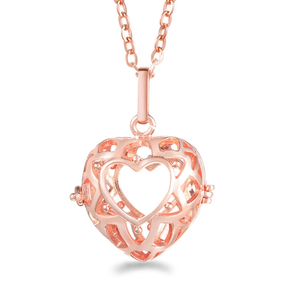 Trend Heart - Shaped Music Ball Aromatherapy Love Necklace Essential Oil Diffuser Couple Romance Chime Caller Pendant Jewelry Gift - Bela Fils BoutiqueBela Fils Boutique
