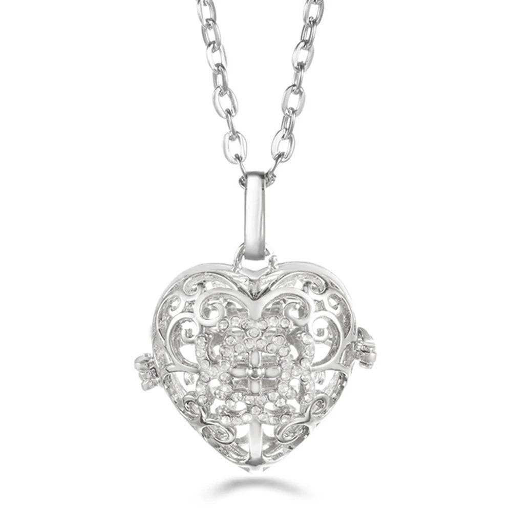 Trend Heart - Shaped Music Ball Aromatherapy Love Necklace Essential Oil Diffuser Couple Romance Chime Caller Pendant Jewelry Gift - Bela Fils BoutiqueBela Fils Boutique