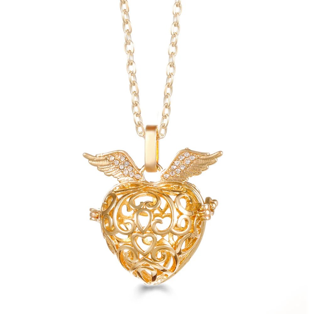 Trend Heart - Shaped Music Ball Aromatherapy Love Necklace Essential Oil Diffuser Couple Romance Chime Caller Pendant Jewelry Gift - Bela Fils BoutiqueBela Fils Boutique
