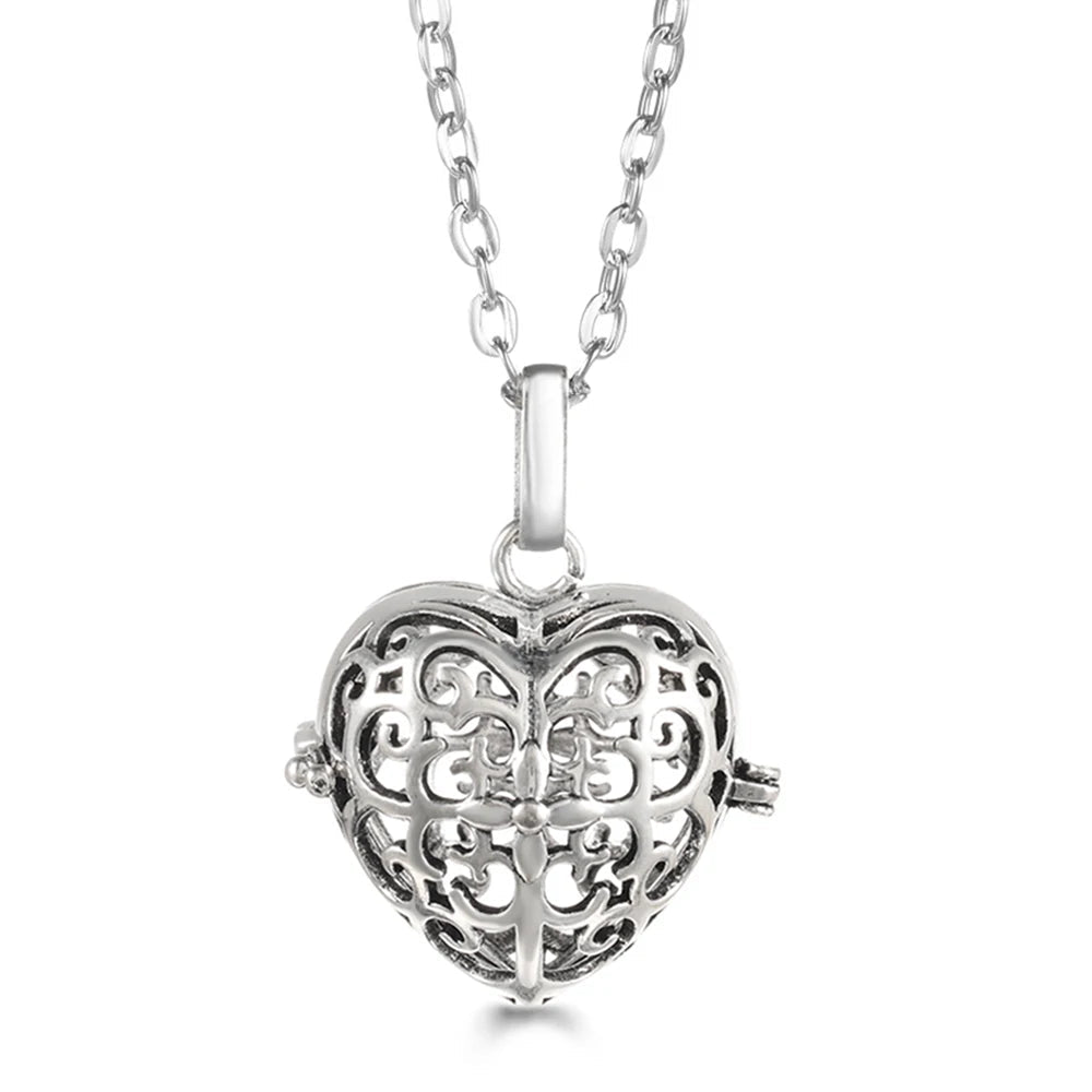 Trend Heart - Shaped Music Ball Aromatherapy Love Necklace Essential Oil Diffuser Couple Romance Chime Caller Pendant Jewelry Gift - Bela Fils BoutiqueBela Fils Boutique