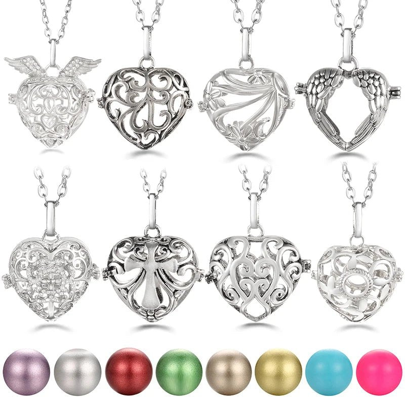 Trend Heart - Shaped Music Ball Aromatherapy Love Necklace Essential Oil Diffuser Couple Romance Chime Caller Pendant Jewelry Gift - Bela Fils BoutiqueBela Fils Boutique