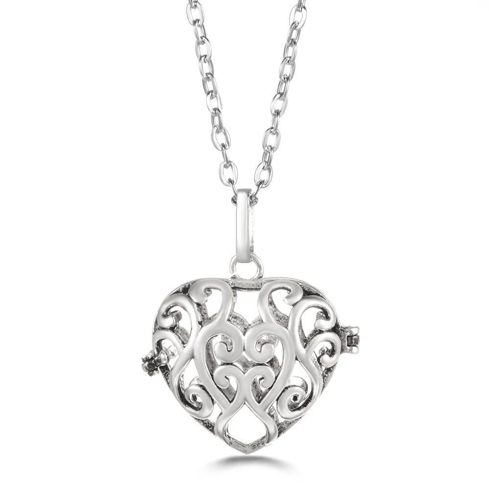 Trend Heart - Shaped Music Ball Aromatherapy Love Necklace Essential Oil Diffuser Couple Romance Chime Caller Pendant Jewelry Gift - Bela Fils BoutiqueBela Fils Boutique