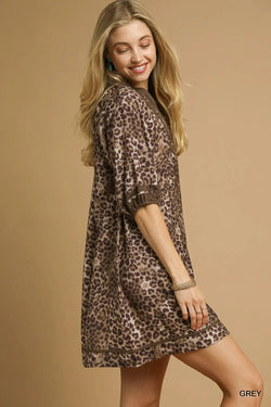 Umgee Contrast Trim Plus Size Mini Dress - Bela Fils BoutiqueBela Fils Boutique