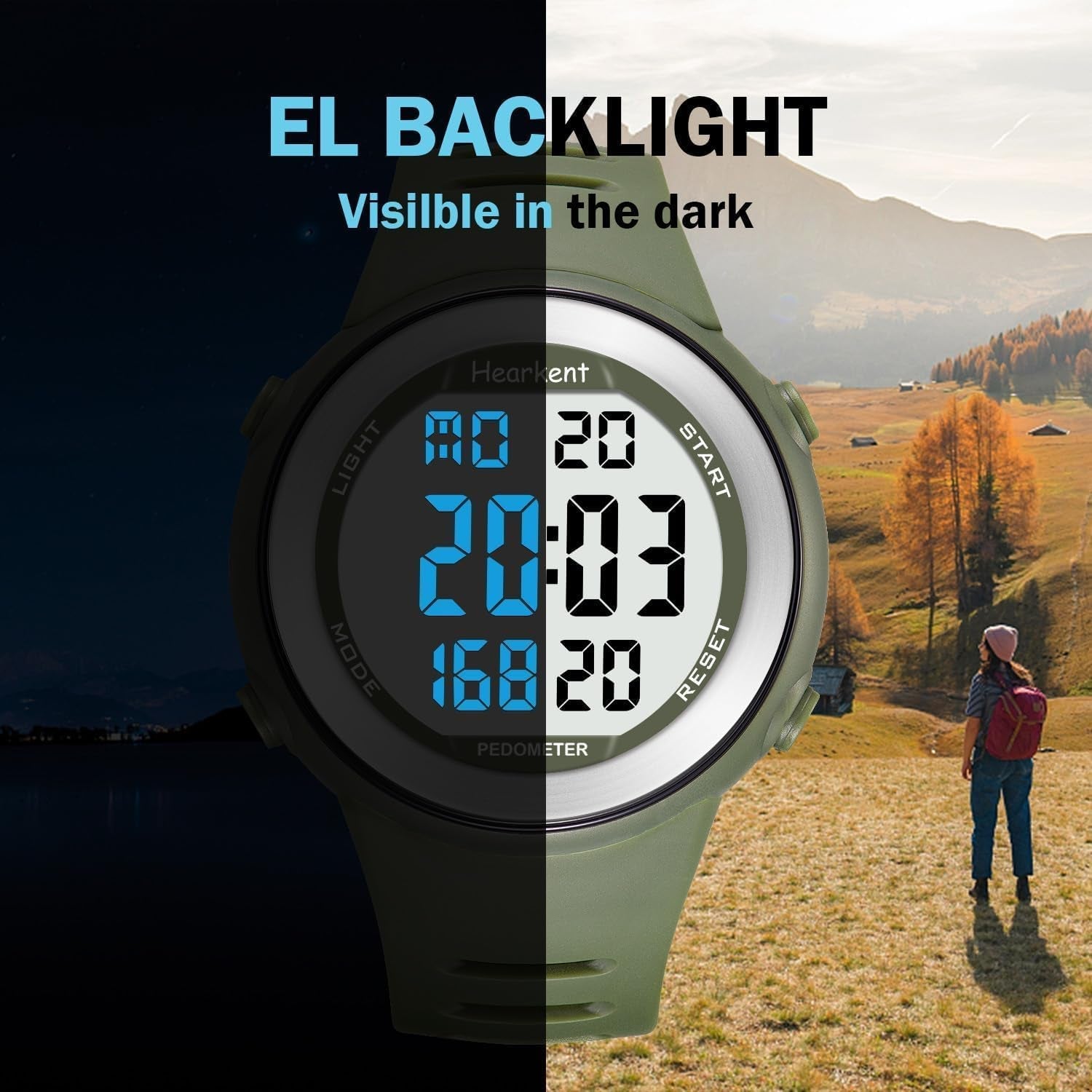 Waterproof Pedometer Watch – No App, Digital Step Counter with Light & Alarm - Bela Fils BoutiqueBela Fils Boutique