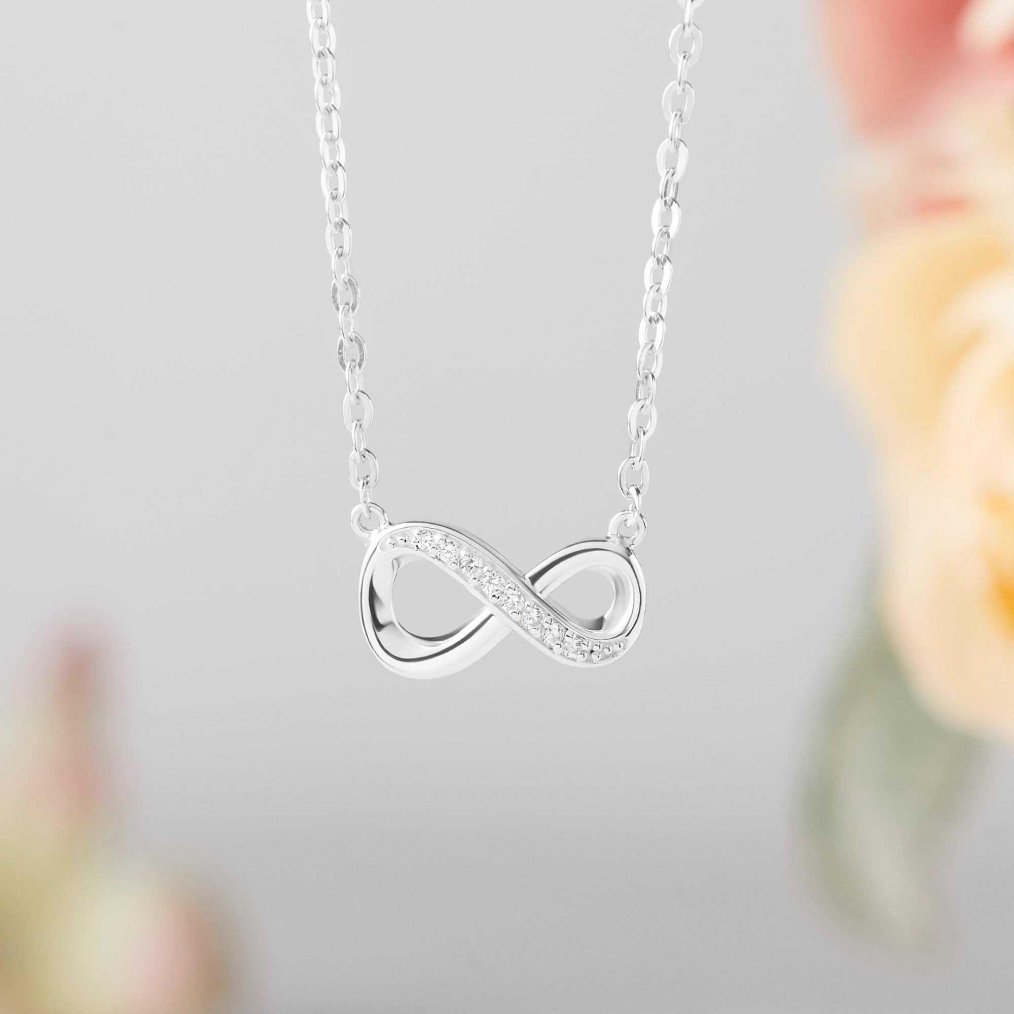 White CZ Stone Infinity Necklace, Infinite Necklace, Women Jewelry - Bela Fils BoutiqueNecklacesBela Fils Boutique