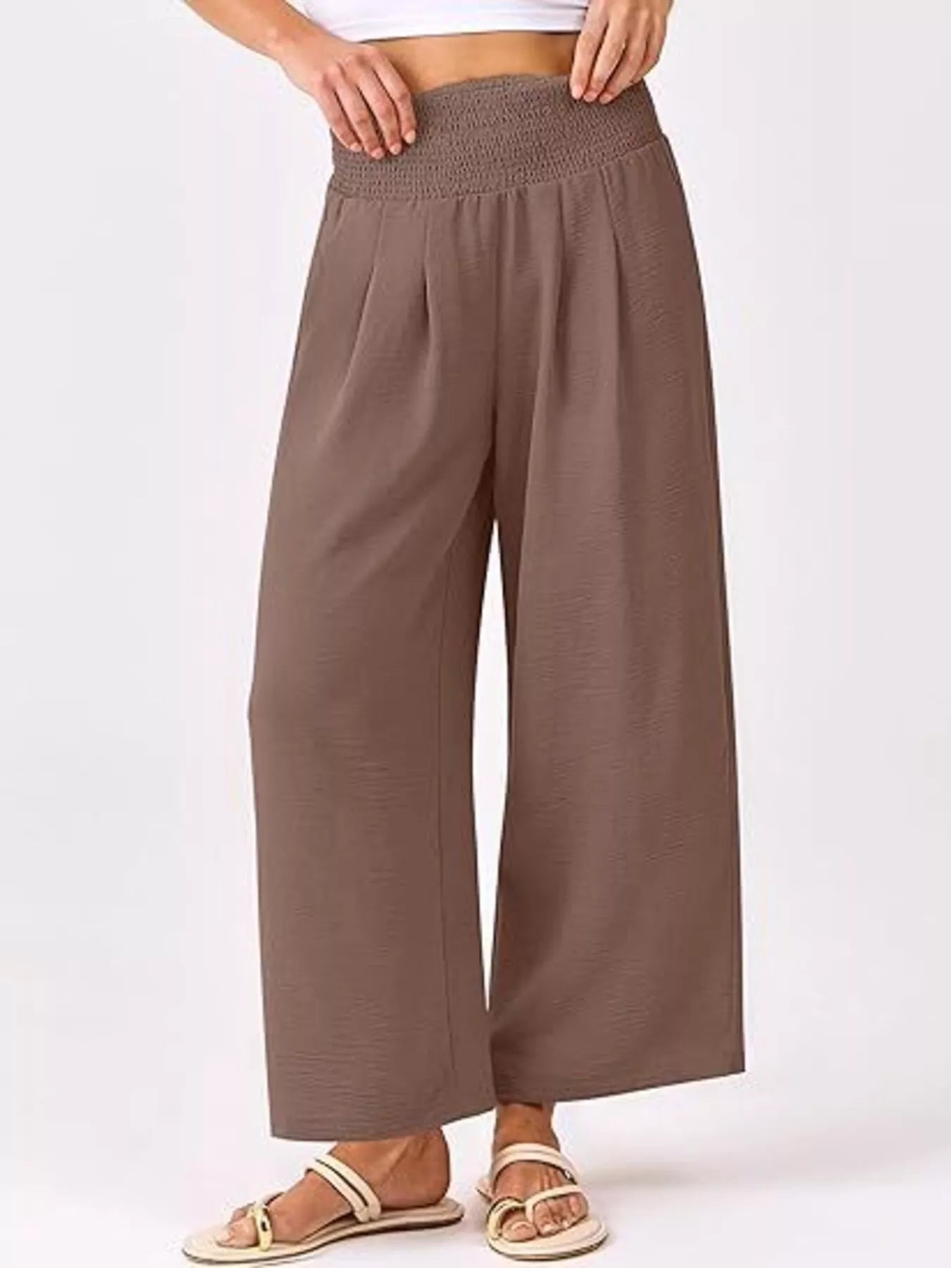 Wide Leg Smocked High Waist Pants - Bela Fils BoutiqueBela Fils Boutique