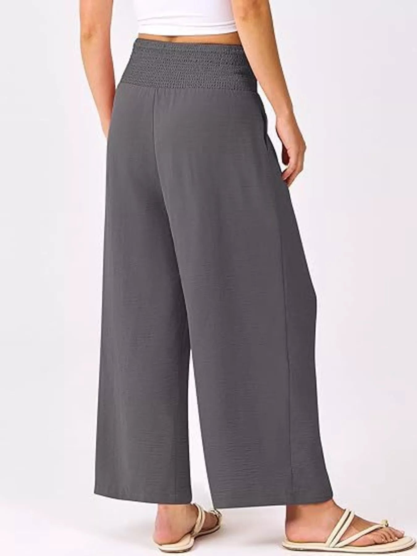 Wide Leg Smocked High Waist Pants - Bela Fils BoutiqueBela Fils Boutique