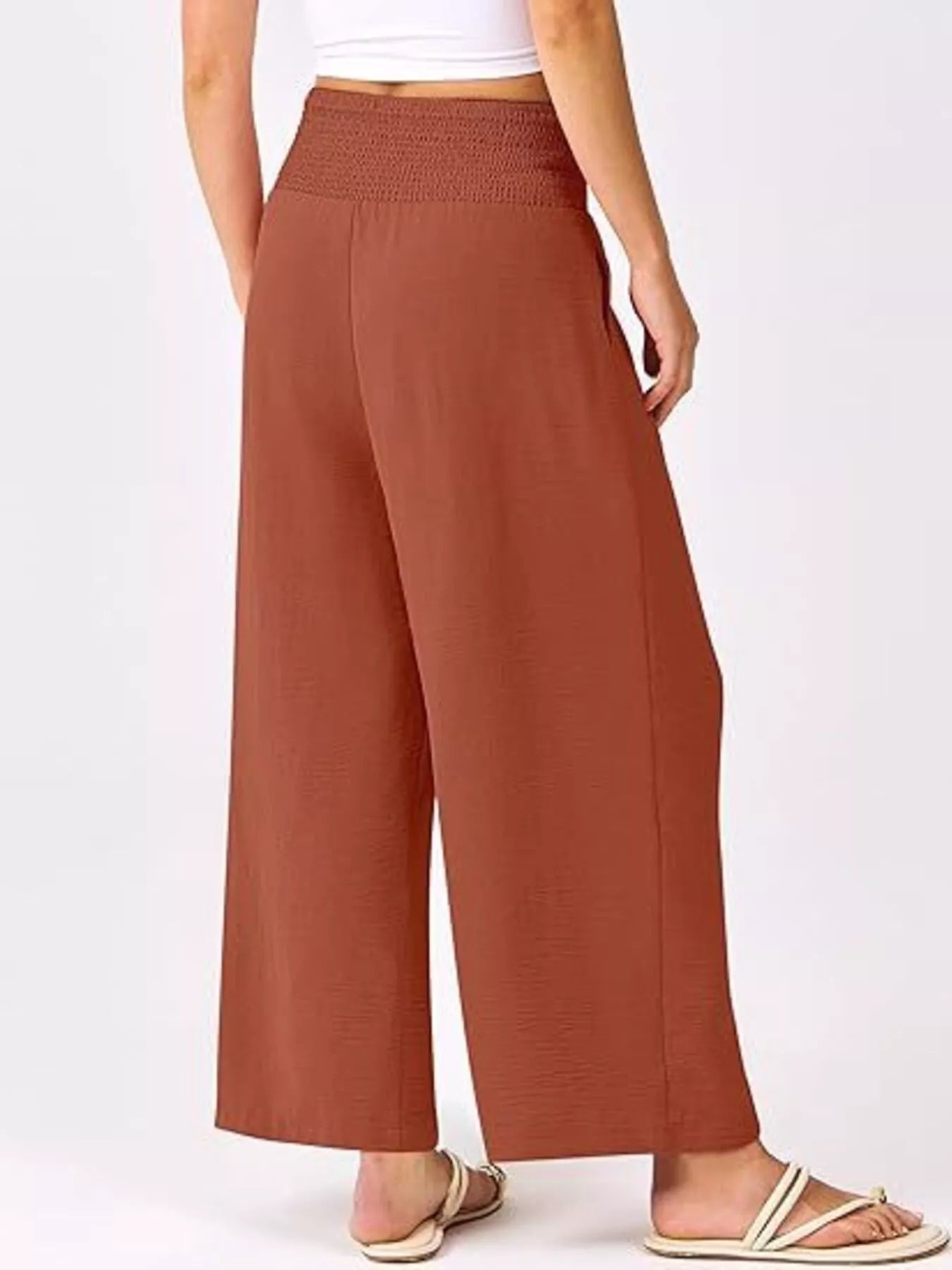 Wide Leg Smocked High Waist Pants - Bela Fils BoutiqueBela Fils Boutique