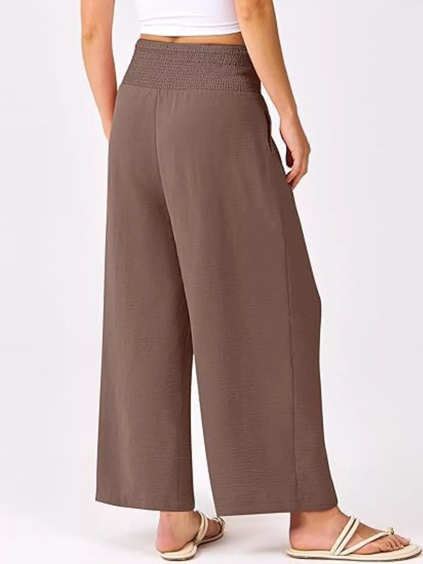 Wide Leg Smocked High Waist Pants - Bela Fils BoutiqueBela Fils Boutique