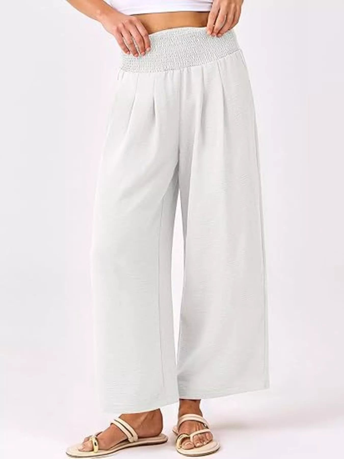 Wide Leg Smocked High Waist Pants - Bela Fils BoutiqueBela Fils Boutique