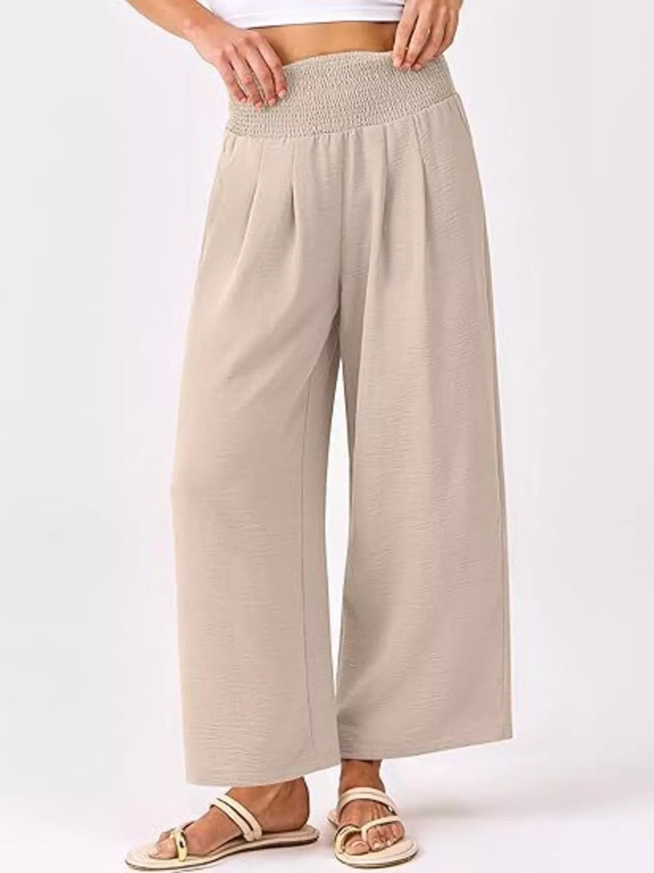 Wide Leg Smocked High Waist Pants - Bela Fils BoutiqueBela Fils Boutique