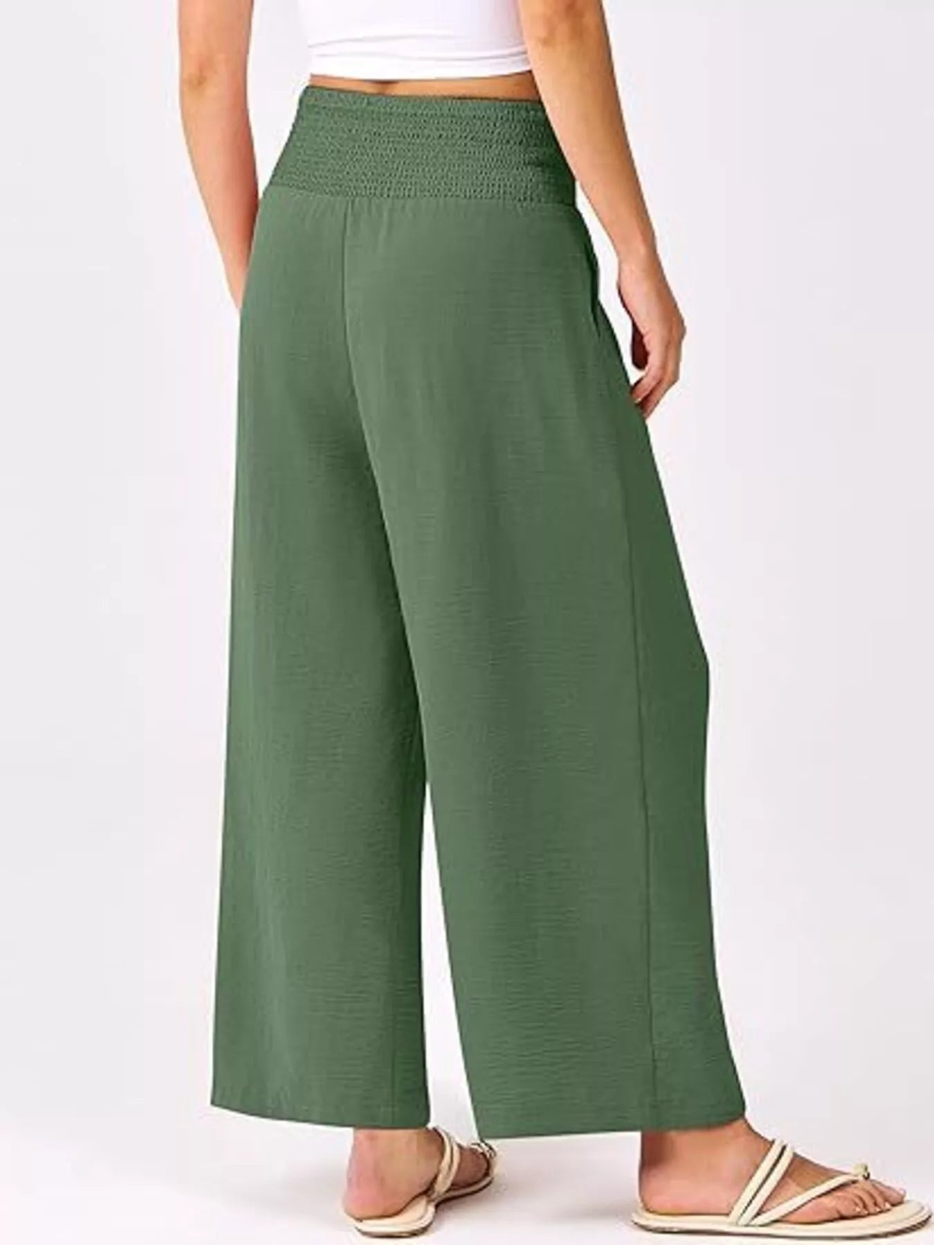 Wide Leg Smocked High Waist Pants - Bela Fils BoutiqueBela Fils Boutique