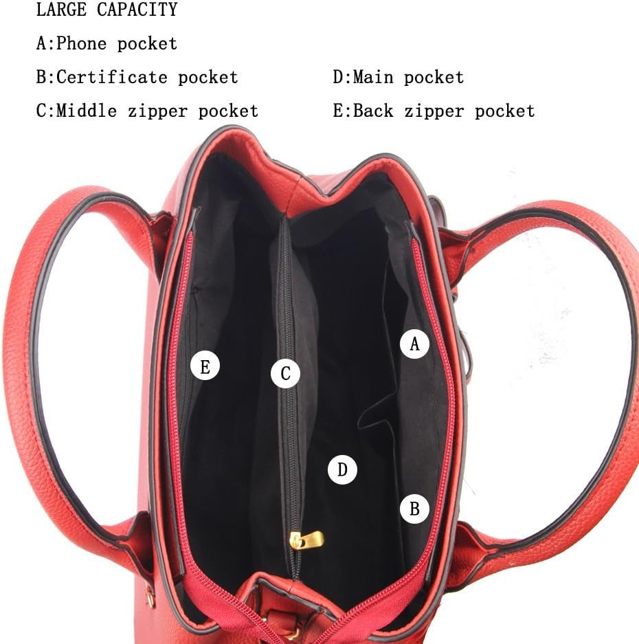 Women’s 3 - Piece PU Leather Satchel & Shoulder Tote Bag Set - Bela Fils BoutiqueBela Fils Boutique