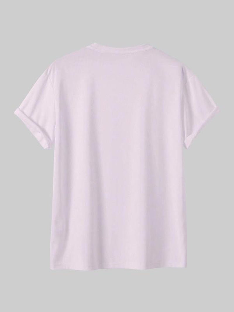 Women'S Floral Print round Neck Tee, Casual Drop Shoulder Short Sleeve T-Shirt, Ladies Summer Clothes, Tops for Women, Clothing - Bela Fils BoutiqueBela Fils Boutique