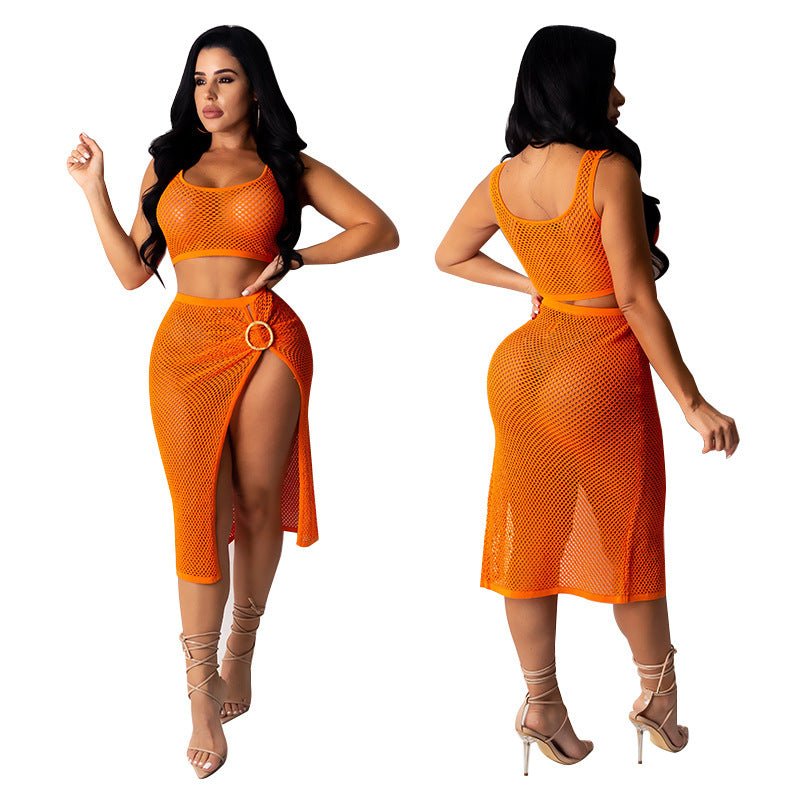 Women's Mesh Elastic Waist Sexy Skirt Set (2 Pieces) - Bela Fils BoutiqueBela Fils Boutique
