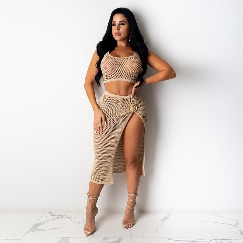 Women's Mesh Elastic Waist Sexy Skirt Set (2 Pieces) - Bela Fils BoutiqueBela Fils Boutique