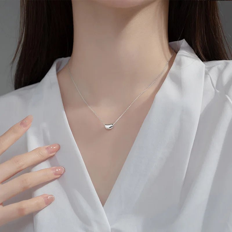 Women'S Necklace 925 Silver Chains Woman on Neck Silver Small Beans Pendant Jewelry for Women Necklace Silver Girl - Bela Fils BoutiqueBela Fils Boutique