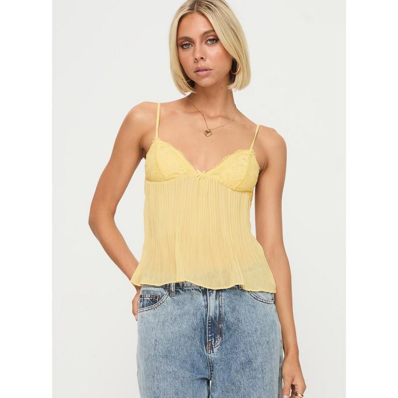 Zami lemon pleated blouse for summer - Bela Fils BoutiqueBela Fils Boutique
