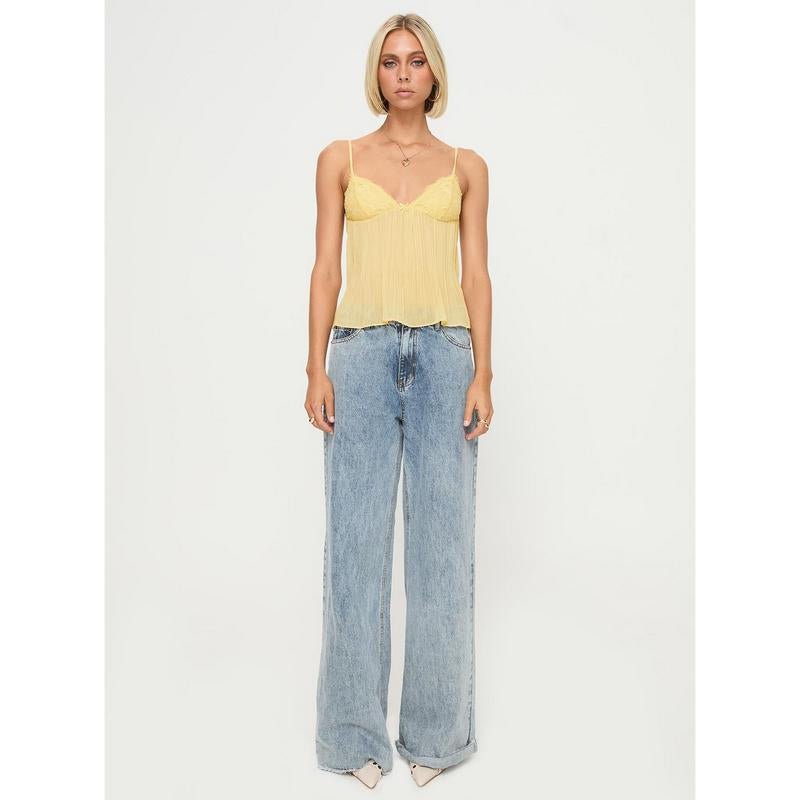 Zami lemon pleated blouse for summer - Bela Fils BoutiqueBela Fils Boutique