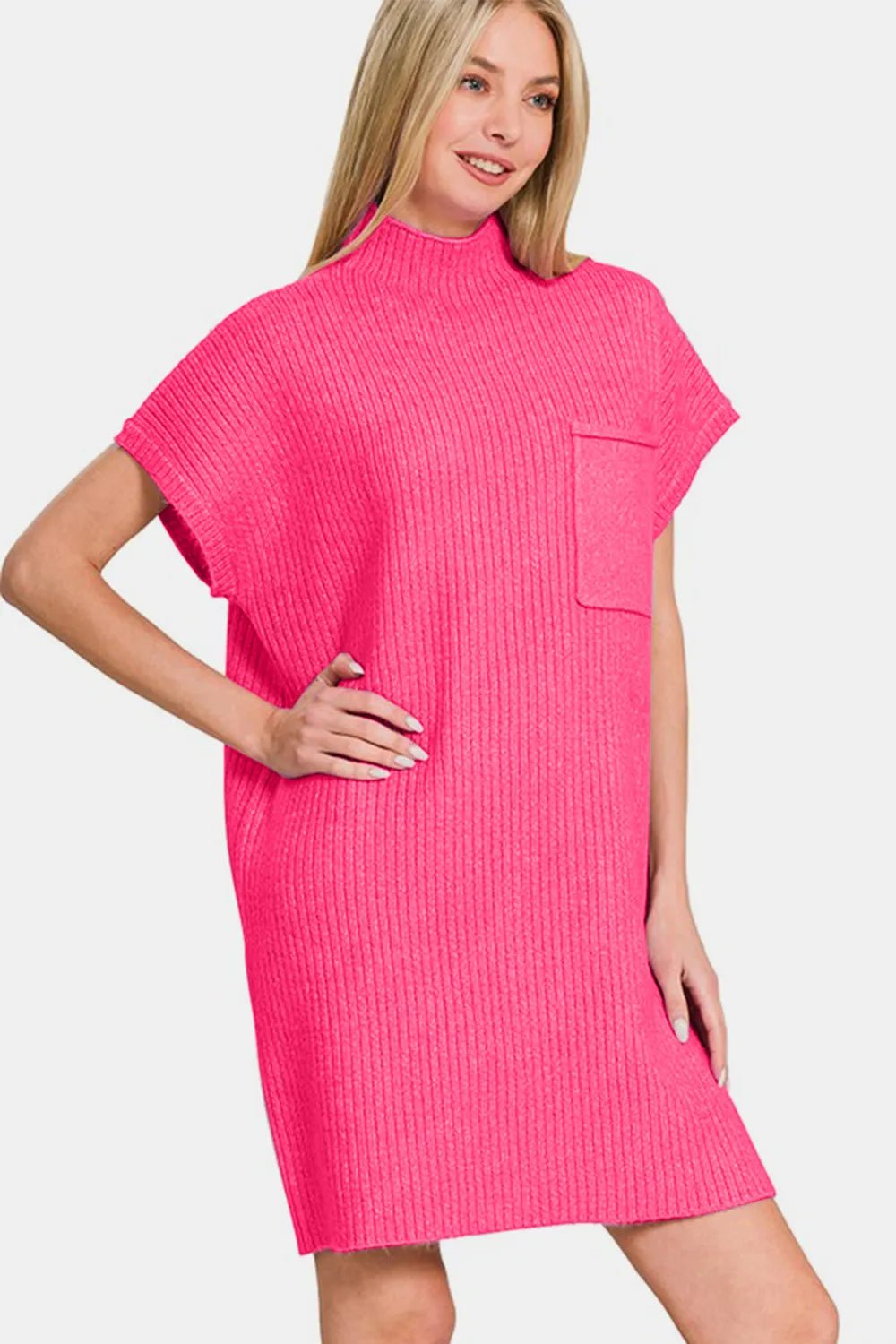 Zenana Short Sleeve Sweater Mini Dress - Bela Fils BoutiqueBela Fils Boutique